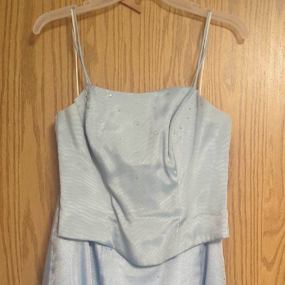 Sky Blue Prom Dress with Embellishments